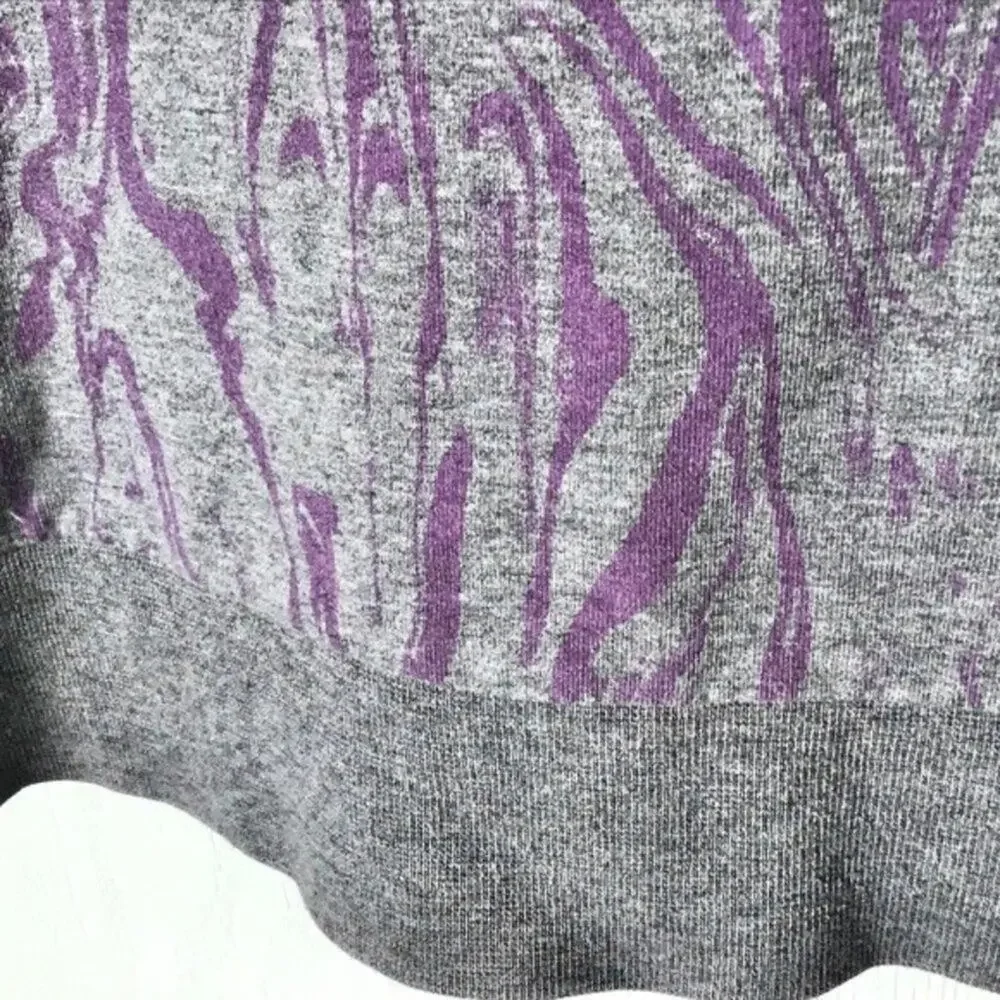 Volcom Sweatshirt Women Size M Medium Gray & Purple Zip Front y2k Retro Street
